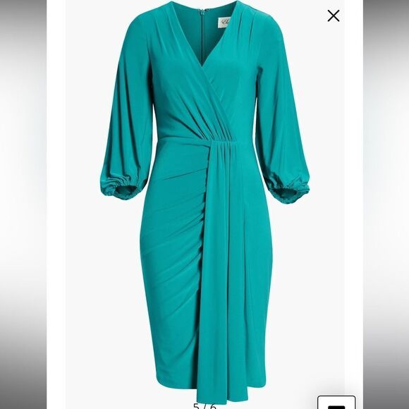 ELIZA J WRAP LOOK LONG SLEEVE DRESS - Picture 3 of 8